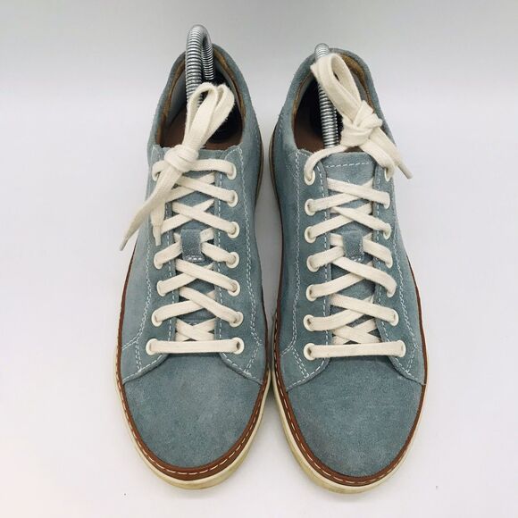 Allen Edmonds Porter Sneakers Men's 7D Blue Suede Lace Up Low Top Designer Shoes - Picture 5 of 11